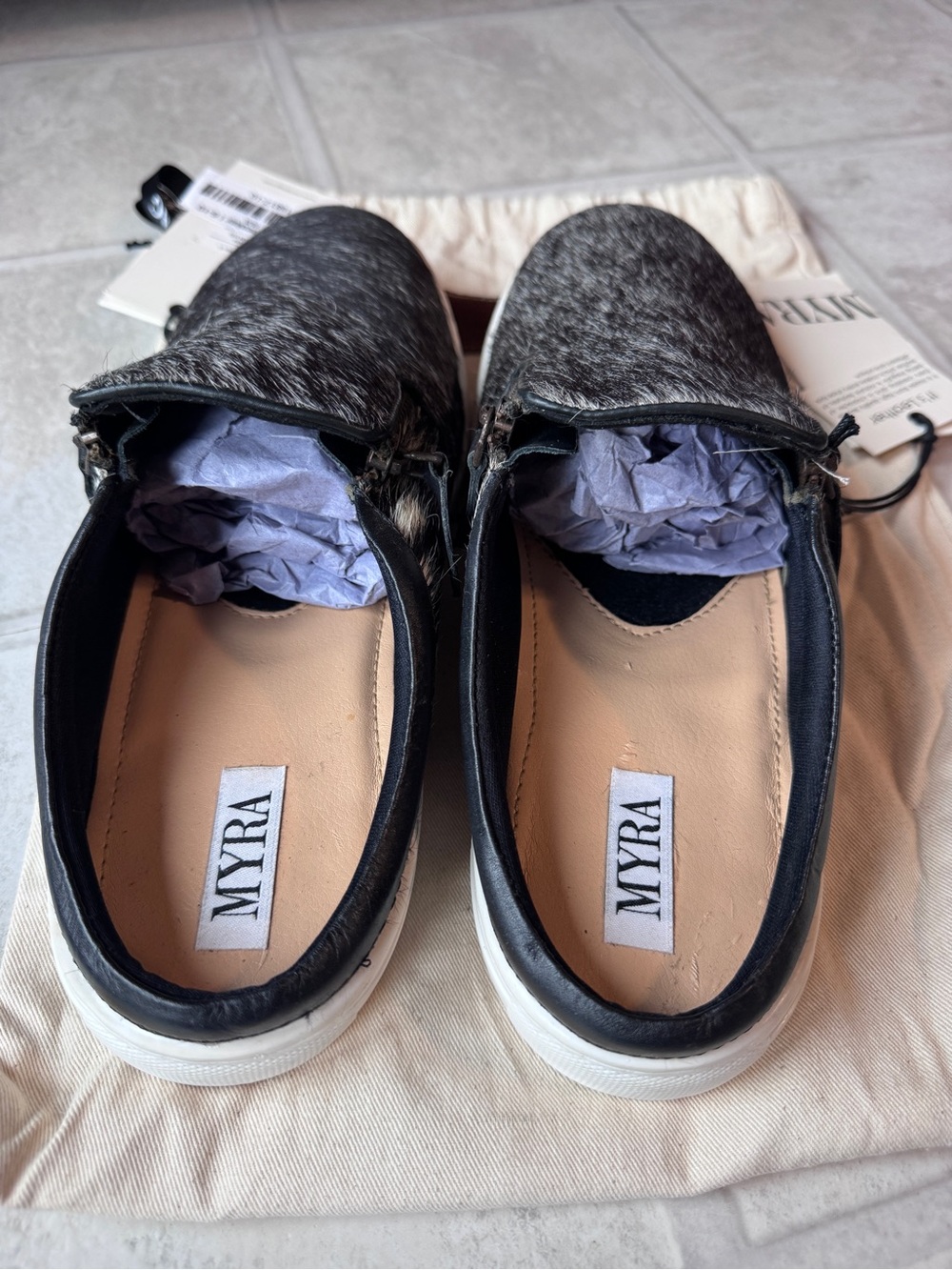 Myra Slip-on Arctic Sneaker Women’s Size 10 Genuine Cowhide - Picture 3 of 9